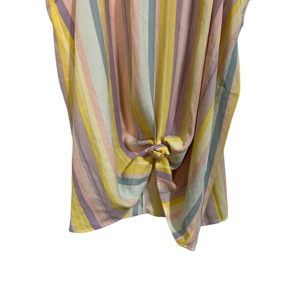 Torrid Women's 0 (Large, 12) Pastel Striped Tank Top Goddess Neck NWT - Picture 2 of 5
